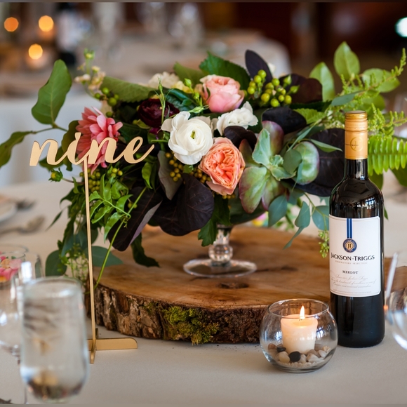 Custom Wooden Gold Table Number Stands 1 - 10